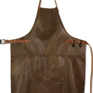 Læderforklæde BBQ Style Apron Vintage Brown